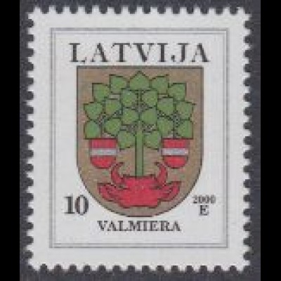 Lettland Mi.Nr. 463C IVx Freim. Wappen, Valmiera, Jahreszahl 2000 (10)