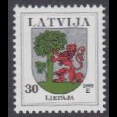 Lettland Mi.Nr. 486A I Freim. Wappen, Liepaja, Jahreszahl 1998 (30)