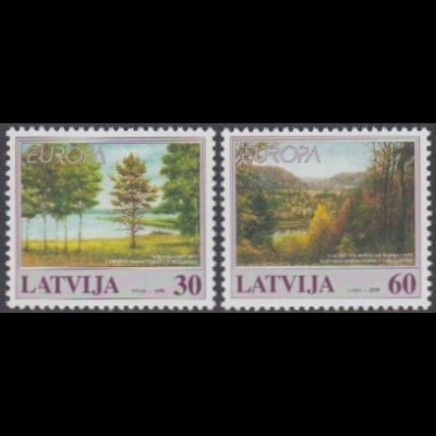 Lettland Mi.Nr. 496-97 Europa 99, Natur- und Nationalparks (2 Werte)