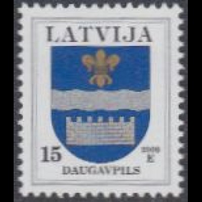 Lettland Mi.Nr. 521 I Freim. Wappen, Daugavpils, Jahreszahl 2000 (15)
