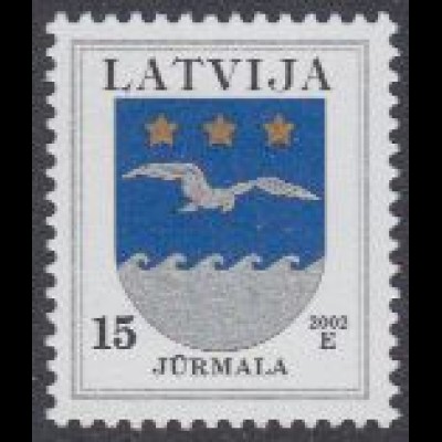 Lettland Mi.Nr. 522 III Freim. Wappen, Jurmala, Jahreszahl 2002 (15)