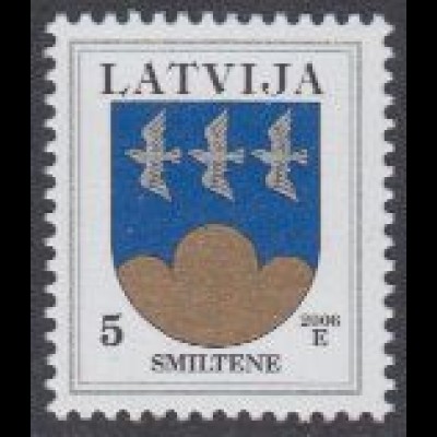 Lettland Mi.Nr. 541A IV Freim. Wappen, Smiltene, Jahreszahl 2006 (5)