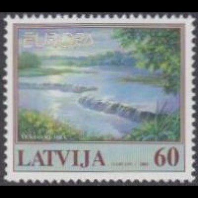 Lettland Mi.Nr. 544 Europa 01, Lebensspender Wasser, Wasserfall der Venta (60)