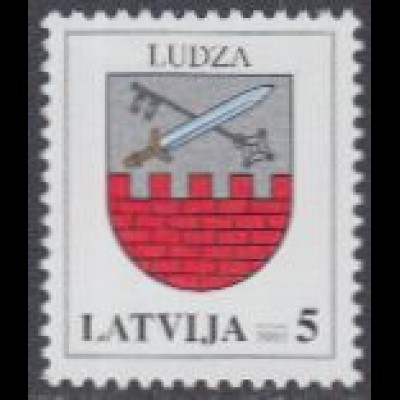 Lettland Mi.Nr. 562A I Freim. Wappen, Ludza, Jahreszahl 2002 (5)