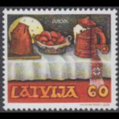 Lettland Mi.Nr. 635 Europa 05, Gastronomie, Gedeckter Tisch (60)