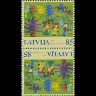 Lettland Mi.Nr. 674 Europa 06, Integration, Menschen im Wald (Kehrdruckpaar)