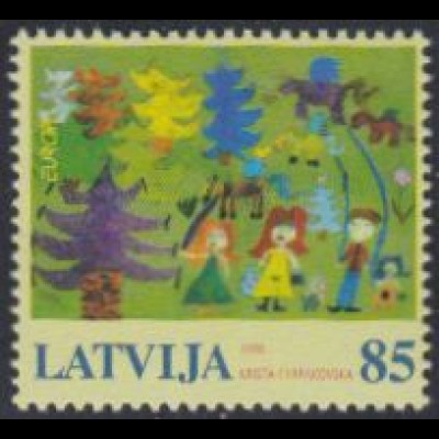 Lettland Mi.Nr. 674 Europa 06, Integration, Kinderzeichg.Menschen im Wald (85)