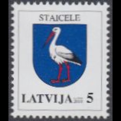 Lettland Mi.Nr. 693C II Freim. Wappen, Staizele, Jahreszahl 2010 (5)