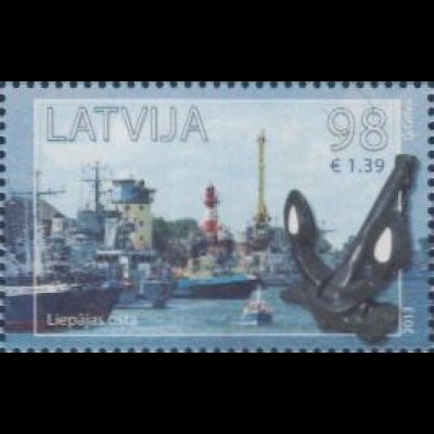 Lettland Mi.Nr. 871 Hafen von Liepaja mit Leuchtturm (98/1,39)