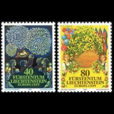 Liechtenstein Mi.Nr. 764-65 Europa 1981 Folklore (2 Werte)