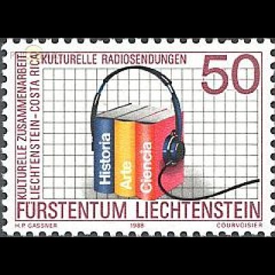 Liechtenstein Mi.Nr. 945 Solidarität Nord + Süd, Bücher, Kopfhörer (50)