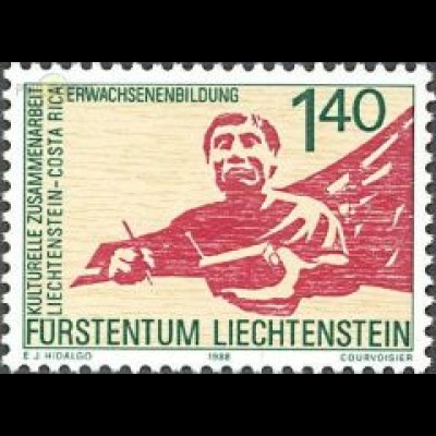 Liechtenstein Mi.Nr. 946 Solidarität Nord + Süd, Mann mit Taschenradio (1,40)