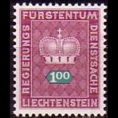 Liechtenstein Mi.Nr. Dienstm.54 Fürstenkrone (1 Fr)