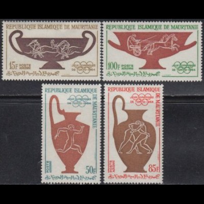 Mauretanien Mi.Nr. 232-35 Olympia 1964 Tokio, altgriechische Schalen (4 Werte)