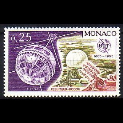 Monaco Mi.Nr. 802 ITU, Satellit Telstar, Bodenstation Pleumeur-Bodou (0,25)
