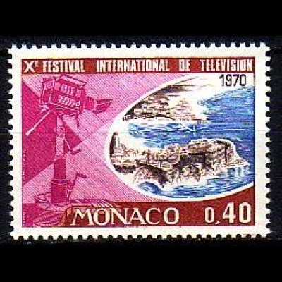 Monaco Mi.Nr. 957 Int. Fernsehfestival, Fernsehkamera, Luftansicht Monaco (0,40)
