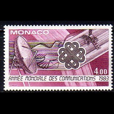 Monaco Mi.Nr. 1585 Weltkommunikationsjahr, Antenne, Taube, Satellit (4,00)