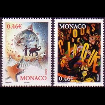 Monaco Mi.Nr. 2600-01 Europa 2002, Zirkus (2 Werte)