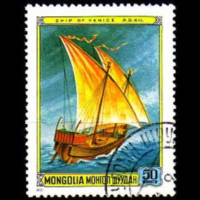 Mongolei Mi.Nr. 1392 Segelschiffe, Venezianisches Handelsschiff (50)