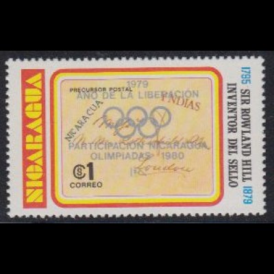 Nicaragua Mi.Nr. 2087b Olymp. Sommerspiele Moskau, Vorphil. Brief (1)