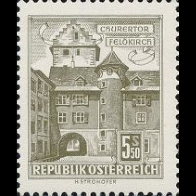 Österreich Mi.Nr. 1053 Freim. Churerturm Feldkirch (5,50)