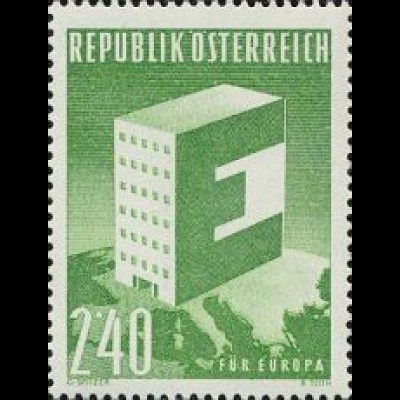 Österreich Mi.Nr. 1059 Europa 1959, E als Wohngebäude (2,40)