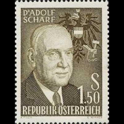 Österreich Mi.Nr. 1075 70. Geb. Bundespräsident Schärf (1,50)
