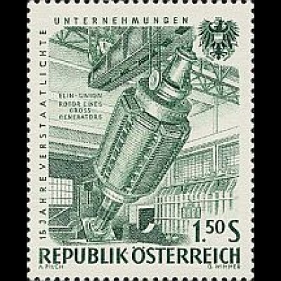 Österreich Mi.Nr. 1093 verstaatl. Unternehmen Rotor Großgenerator (1,50)