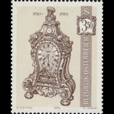 Österreich Mi.Nr. 1330 Alte Uhren Uhr von 1720-1760 (3,50)