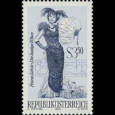 Österreich Mi.Nr. 1333 Berühmte Operetten Lehár Die lustige Witwe (3,50)