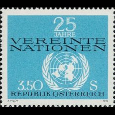 Österreich Mi.Nr. 1347 25 Jahre UNO, Emblem (3,50)