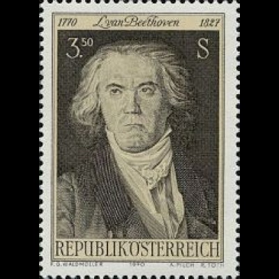 Österreich Mi.Nr. 1352 Ludwig van Beethoven, Gemälde von Waldmüller (3,50)
