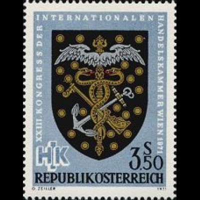 Österreich Mi.Nr. 1358 Kongreß d. Int. Handskammer, Wappen (3,50)