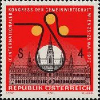 Österreich Mi.Nr. 1388 Int. Kongreß der Gemeinwirschaft, Wiener Rathaus (4)