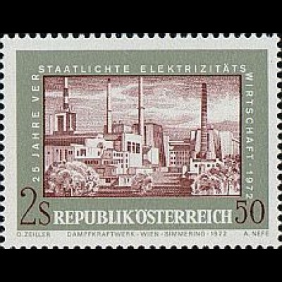 Österreich Mi.Nr. 1390 Verstaatl. Elektrizitätsw. Dampfkraftwerk (2,50)