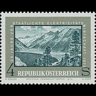 Österreich Mi.Nr. 1391 Verstaatl. Elektrizitätsw. Speicher Zemmkraftwerke (4)