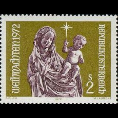 Österreich Mi.Nr. 1405 Weihnachten 1972, Muttergottes mit Kind (2)