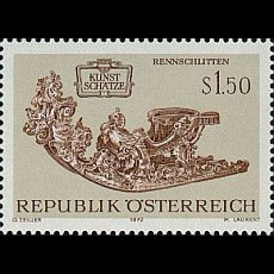 Österreich Mi.Nr. 1406 Kunstschätze Rennschlitten (1,50)