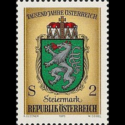 Österreich Mi.Nr. 1524 1000 Jahre Öst., Wappen Steiermark (2)