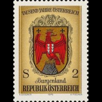 Österreich Mi.Nr. 1529 1000 Jahre Öst., Wappen Burgenland (2)
