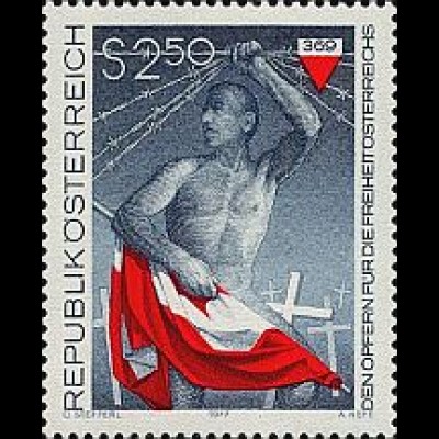 Österreich Mi.Nr. 1558 Freiheit Öst., Freiheitskämpfer u.a. mit Fahne (2,50)
