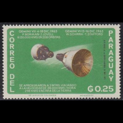 Paraguay Mi.Nr. 1504 Raumfahrt, Gemini 6 und 7 (0,25)