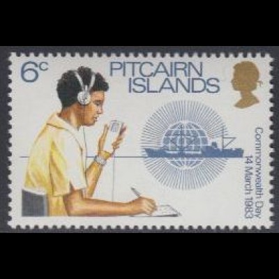 Pitcairn Mi.Nr. 226 Commonwealth-Tag, Funker und Schiff (6)