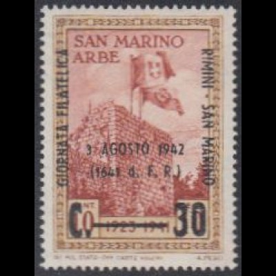 San Marino Mi.Nr. 256 Bfm.ausst.Rimini, MiNr.241 m.Aufdruck, Flaggen (30 a.10)