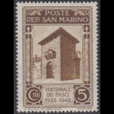 San Marino Mi.Nr. 271I Nicht ausgeg.Ausgabe 20 J.Faschismus, s.Beschreibg. (5)