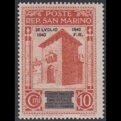 San Marino Mi.Nr. 272 Freim.Ausg.Faschismus Aufdr.28LUGLIO/1943/1642/F.R. (10)