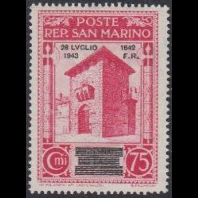 San Marino Mi.Nr. 277 Freim.Ausg.Faschismus Aufdr.28LUGLIO/1943/1642/F.R. (75)