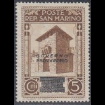 San Marino Mi.Nr. 292 Freim.Ausgabe Faschismus m.Aufdr. GOVERNO/PROVVISORIO (5)