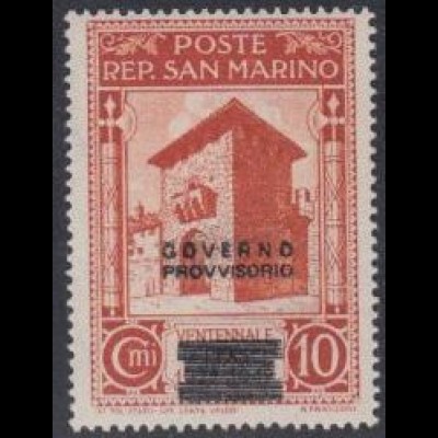 San Marino Mi.Nr. 293 Freim.Ausgabe Faschismus m.Aufdr. GOVERNO/PROVVISORIO (10)