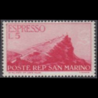 San Marino Mi.Nr. 337 Eilmarke Felsen von San Marino (5 kaminrosa)